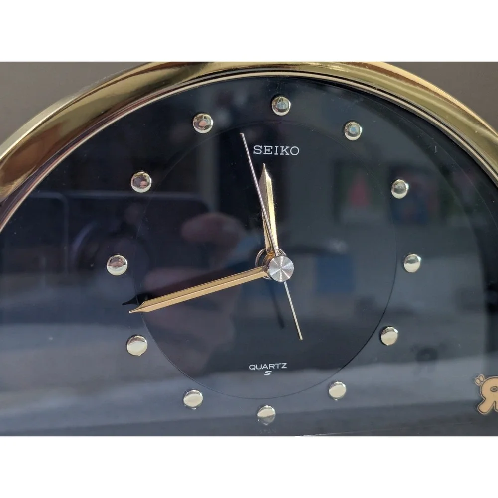Vintage Seiko Half Moon Gold Tone Black Dial  TOYS 